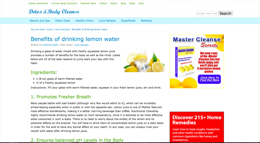 Water Detox - Detox And Body Cleanse