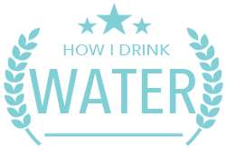 Drink Water Badge Blue Text