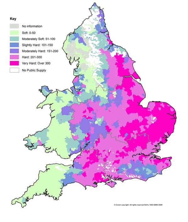 Hard Water Areas UK