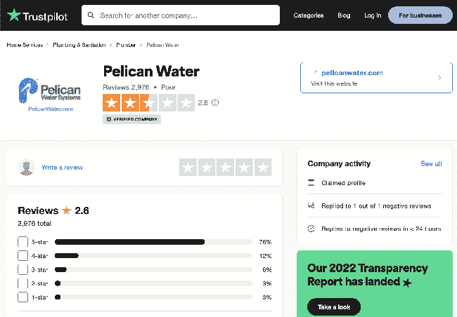 Pentair Pelican Trustpilot Customer Reviews