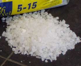 Water softener salt crystals